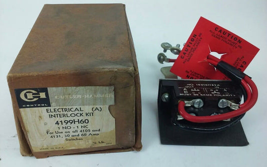 CUTLER HAMMER, 4199H60, ELECTRICAL INTERLOCK KIT, 1 NO-1NC, 103116H89A, NEW