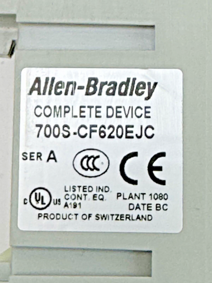 ALLEN-BRADLEY - 700S-CF620EJC SER. A - SAFETY CONTACTOR W/ 24 VDC COIL