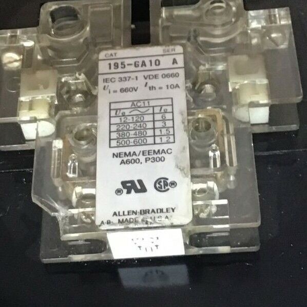 ALLEN BRADLEY 104-B180ND3 REVERSING CONTACTOR SER.A 180A 660V GD473 COIL 120V
