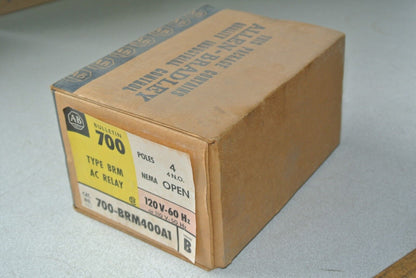 ALLEN-BRADLEY 700-BRM400A1 AC RELAY - 110/120V NEMA OPEN - 4 N.O. - NEW SURPLUS