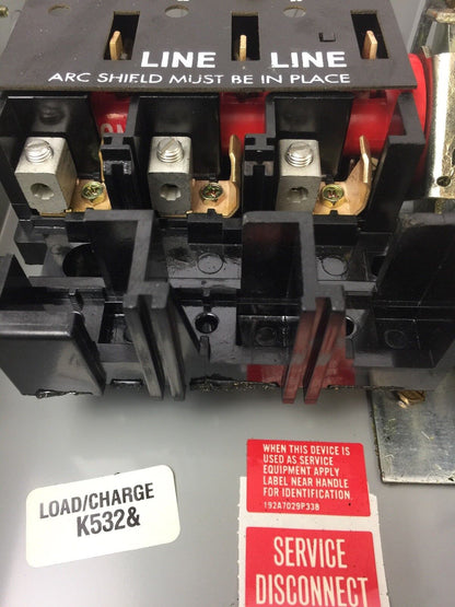GE THN3321 SAFETY SWITCH HEAVY DUTY INDOOR NON FUSIBLE 3 POLES 240VAC 250VDC 30A