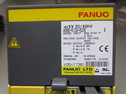 FANUC A06B-6124-H206 SERVO AMPLIFIER - 480V OUTPUT 5.6A / 9.1A