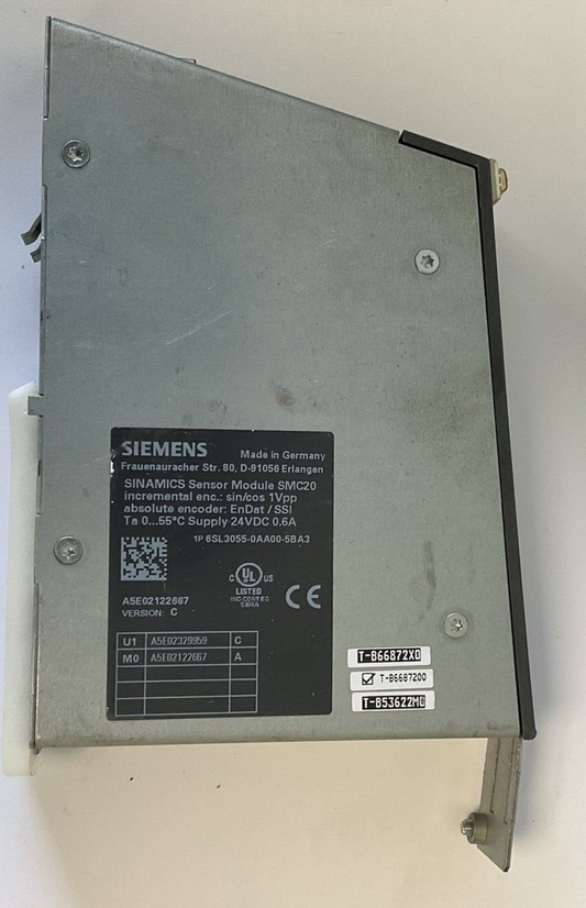 SIEMENS 6SL3055-0AA00-5BA3 SENSOR MODULE SMC20 24VDC 0.6A VER.C