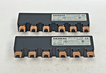 SIEMENS *LOT OF 2*- 3RV1915-1AB - BUSBAR - MODULAR SPACING 45 mm for 2 SWITCHES