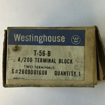 WESTINGHOUSE T56B A/200 TERMINAL BLOCK TWO TERMINALS 2609D01G08