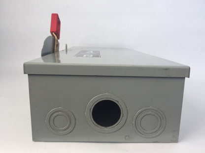 GE TH4323 HEAVY DUTY FUSIBLE SAFETY SWITCH MODEL 10 100A 240VAC 250VDC 30HP TYPE