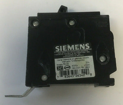 SIEMENS B120 1POLE 20AMP CIRCUIT BREAKER 120/240VAC***LOTOF5***