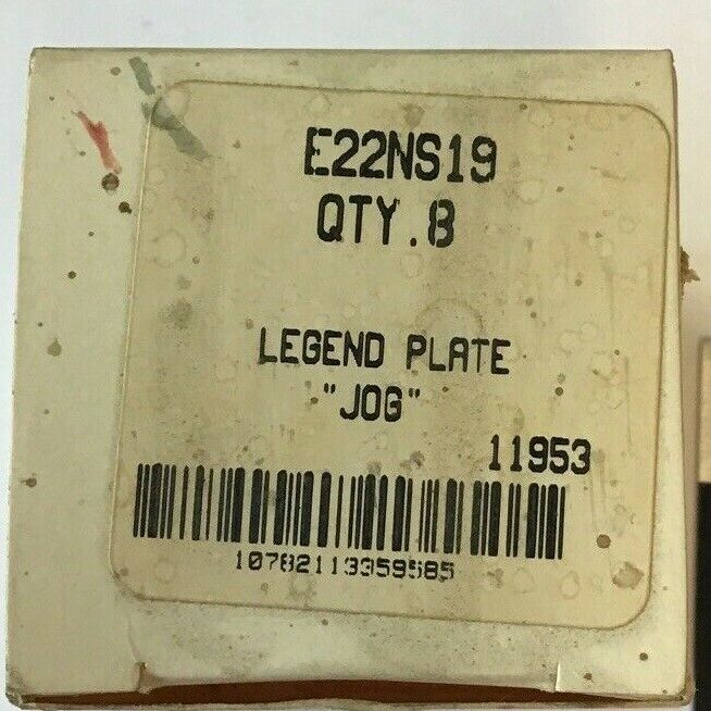 CUTLER HAMMER E22NS19 LEGEND PLATE "JOG" ***LOTOF8***