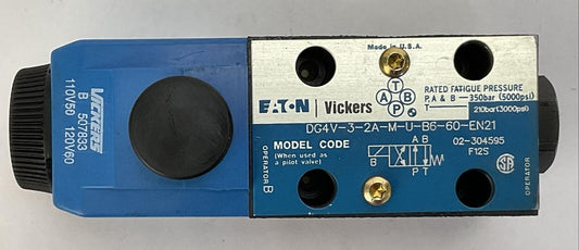 EATON DG4V-3-2A-M-U-B6-60-EN21 HYDRAULIC VALVE VICKERS B 507833 120V60 110V50