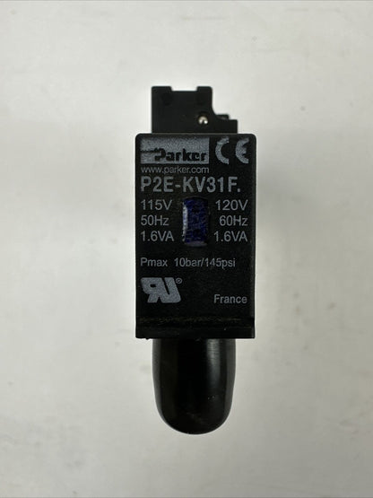 PARKER B3G0BB553C SOLENOID VALVE 145PSI P2E-KV31F 120V 60HZ 1.6VA