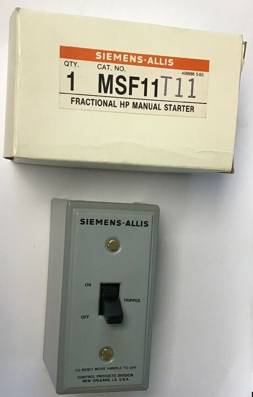 SIEMENS MSF11T11 FRACTIONAL HP MANUAL STARTER