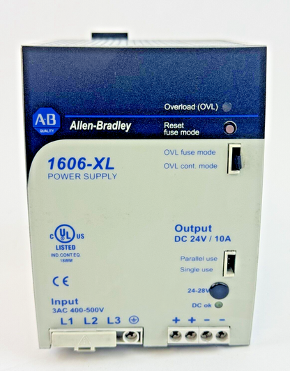 ALLEN-BRADLEY - 1606-XL240E-3 SER. A - POWER SUPPLY - OUTPUT: 24VDC, 10A, 240W