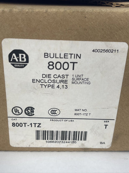 ALLEN BRADLEY 800T-1TZ DIE CAST ENCLOSURE TYPE 4, 13 SER T