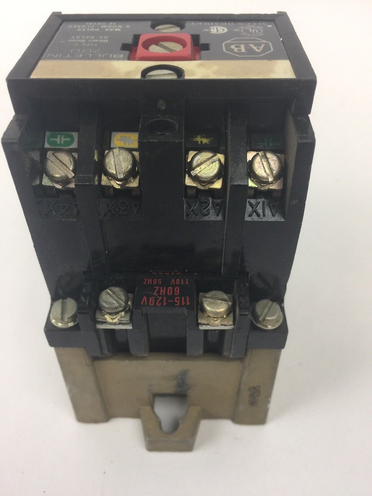 ALLEN BRADLEY 700-PZ220A1 CONTROL RELAY SERIES A 115-120V 60HZ 110V 50HZ