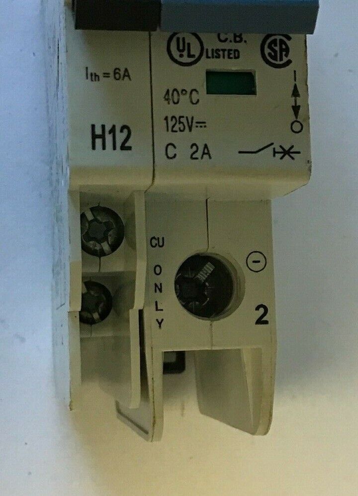 ALLEN BRADLEY 1489-D1C020 SER.A CIRCUIT BREAKER W/ 1489-ABH12 AUX. CURCUIT