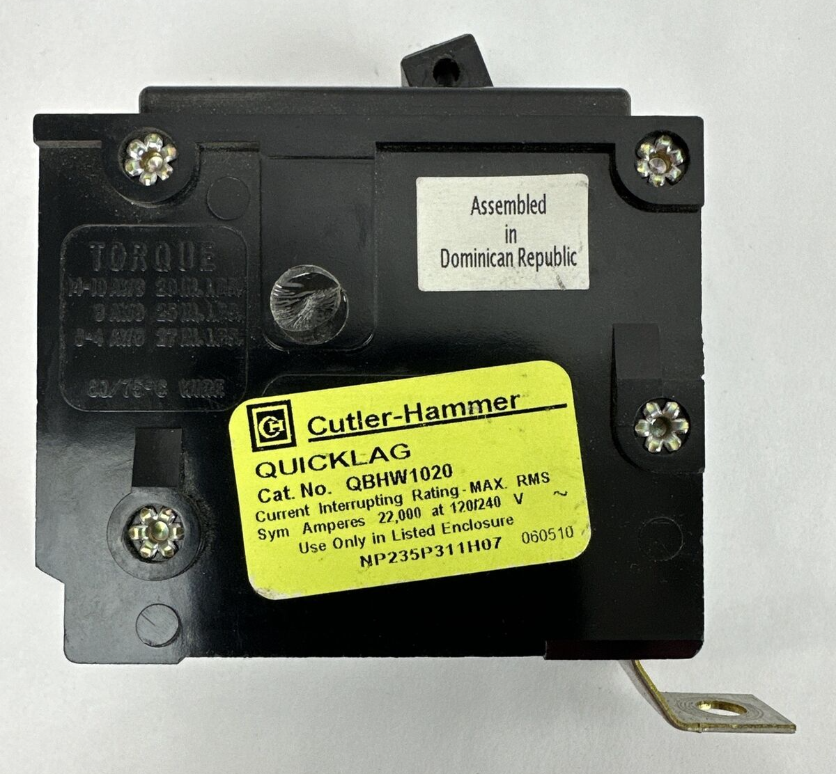 CUTLER HAMMER QBHW1020 CIRCUIT BREAKER 20AMP 1POLE 120/240VAC