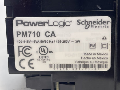 SQUARE D PM710 CA POWER LOGIC METER DISPLAY 100-415VAC 5VA 50/60HZ 125-250VDC 3W