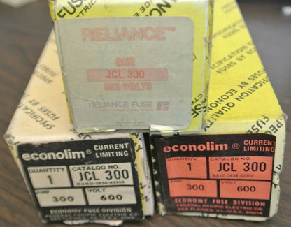 LOT of 3 / RELIANCE / ECONOMY / JCL-300 FUSE / 300A / 600V / NEW SURPLUS