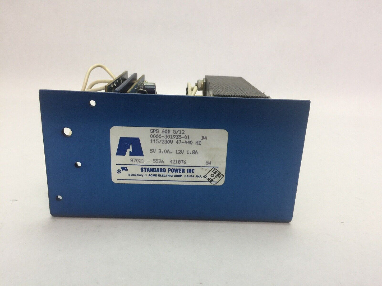 STANDARD POWER SPS 60D 5/12 POWER SUPPLY 115/230V 47-440HZ 5V 3.0A 12V 1.8A