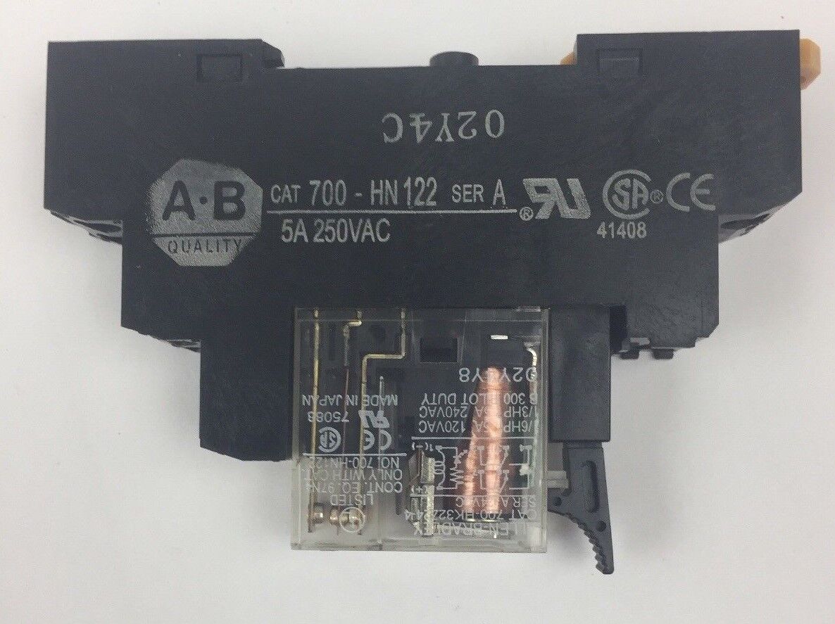 ALLEN BRADLEY 700-HN122 SLIM LINE RELAY 5A 250 VAC 700-HK32Z24-4