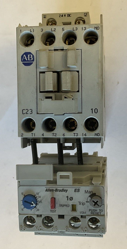 ALLEN BRADLEY 100-C-23Z*10 CONTACTOR W/ 193-ES2CB OVERLOAD SER.C 600VAC 30A