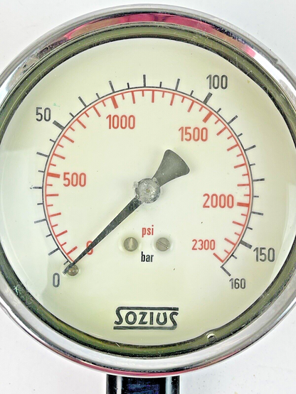 SOZIUS - GRM-150/10 - LIQUID GAUGE - 4" DIAMETER, 3/4" NPT BOTT CONN, 0-2300 PSI