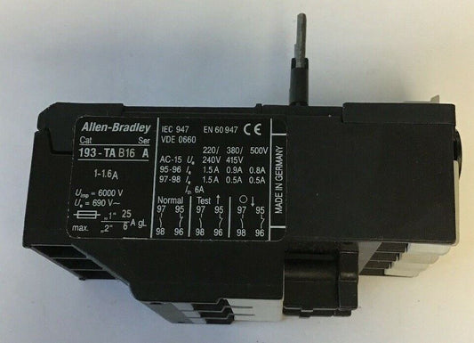 ALLEN BRADLEY 193-TA B16 1-1.6A SER.A  OVERLOAD RELAY 600VAC