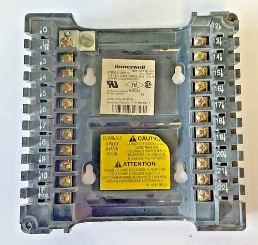HONEYWELL Q7800AUNIVERSAL SUBBASE 1005 REV.F