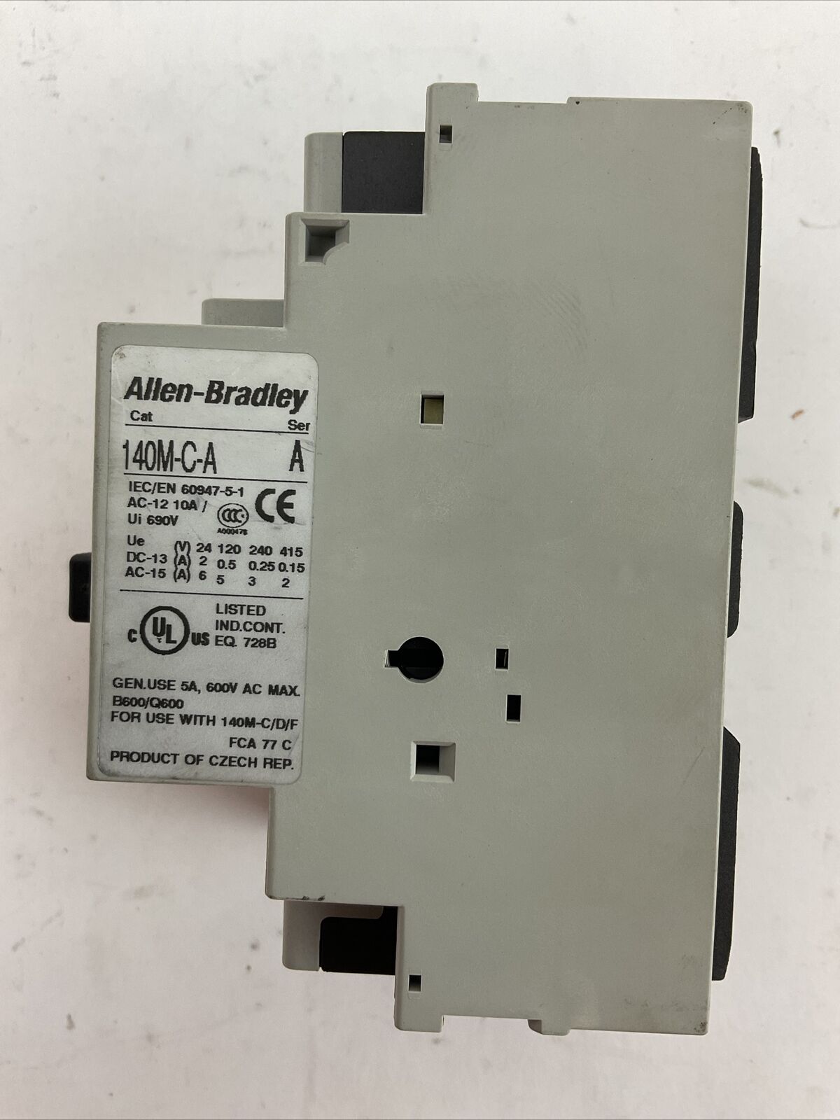 ALLEN BRADLEY 140M-C2E-C10 MOTOR PROTECTOR SER C 6.3-10A 140M-C-A SER A 600VAC