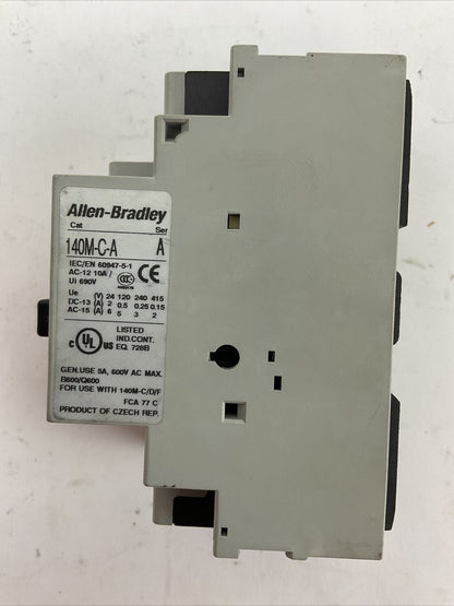 ALLEN BRADLEY 140M-C2E-C10 MOTOR PROTECTOR SER C 6.3-10A 140M-C-A SER A 600VAC