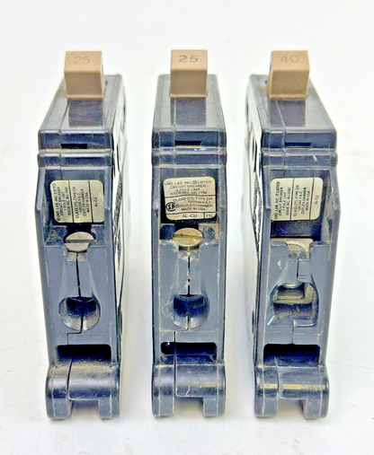 CUTLER-HAMMER **LOT OF 3** 2-UNITS - CH125 AND 1-UNIT - CH140 - CIRCUIT BREAKERS