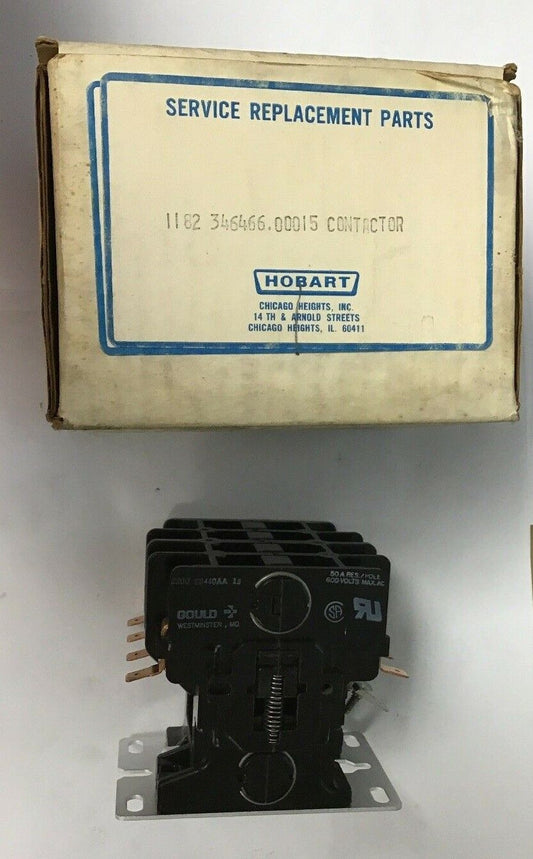 GOULD 1182 346466.00015 CONTACTOR 600VAC  50A RES/POLE COIL 110-120V