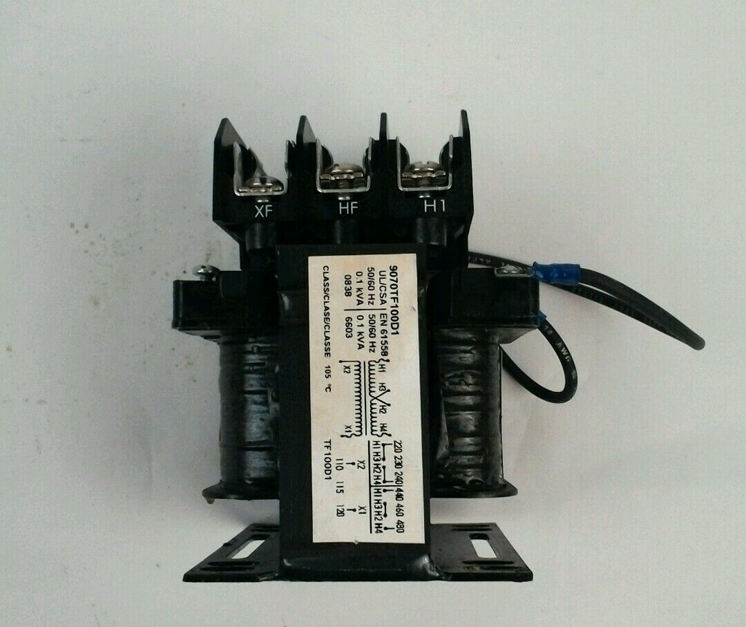 SQUARE D TRANSFORMER 9070TF100D1 W\QUICK CONNECT TERMINAL 600V 300VA 30A LR21455