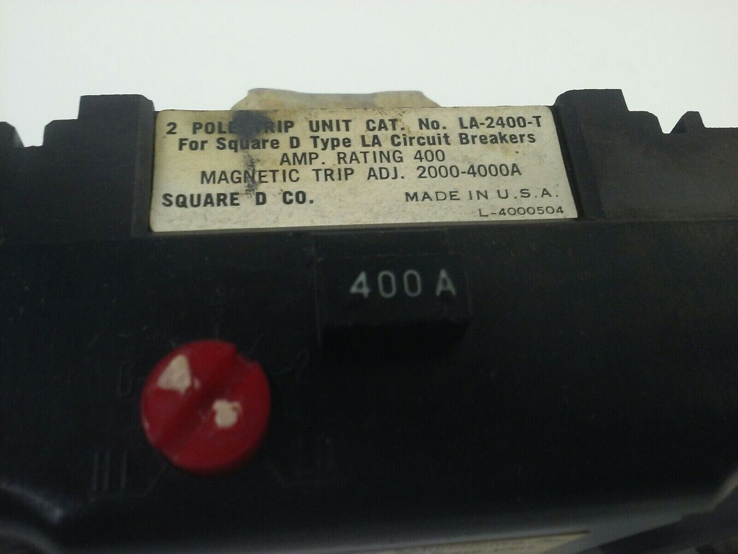 SQUARE D LA-2400-T CIRCUIT BREAKER TRIP UNIT 400A 2P FOR TYPE LA LA-2400T