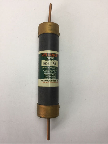 RELIANCE KOS150 CLASS K5 ONE TIME FUSE 150AMP 600VAC