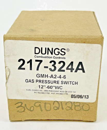 DUNGS - 217-324A - GAS PRESSURE SWITCH - A2-4-6 - NOW MODEL 266925