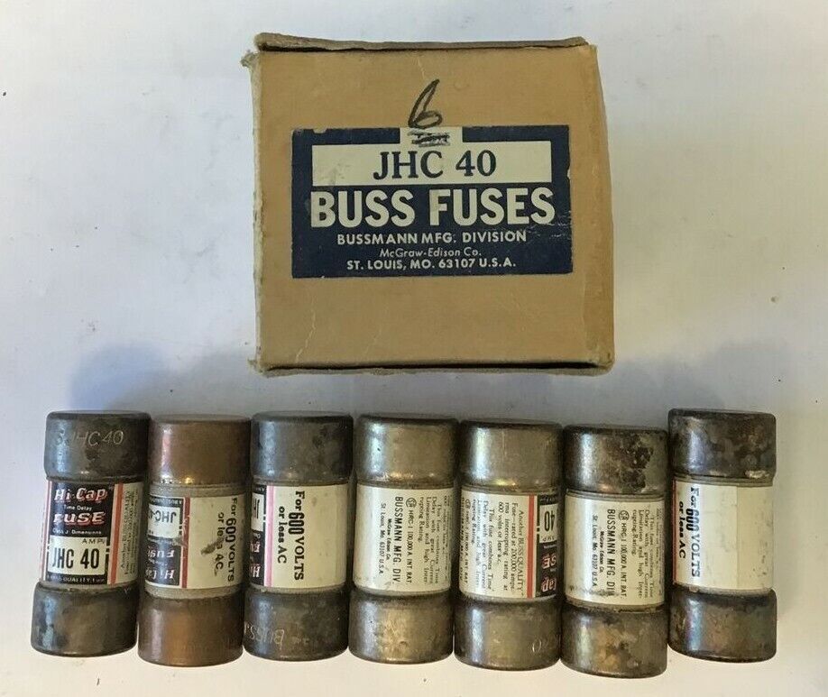 BUSS JHC40 HI CAP 40A TIME DELAY FUSE 600VAC CLASS J***LOTOF7***