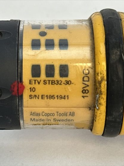 ATLAS COPCO ETV STB32-30-10 NUTRUNNER 18VDC LUBBERING 80341105 17.34mm