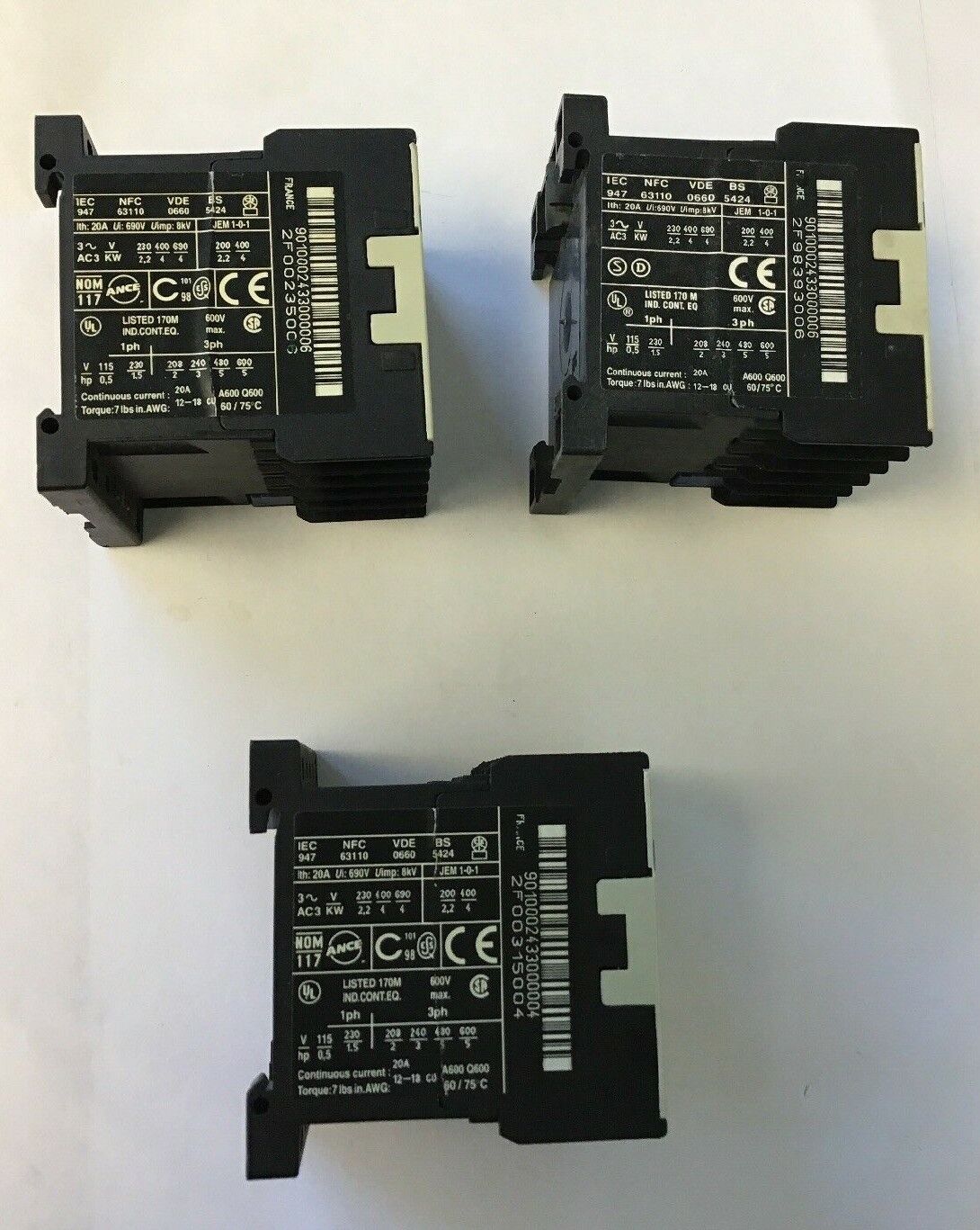 TELEMECANIQUE LP4K0901BW3, CONTACTOR, 600VAC 20A ***LOTOF3***