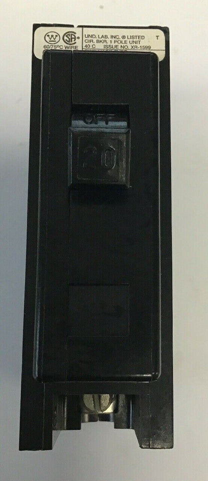 WESTINGHOUSE/CUTLER HAMMER BAB1020 CIRCUIT BREAKER 120/240VAC 20A 1P**LOTOF4**