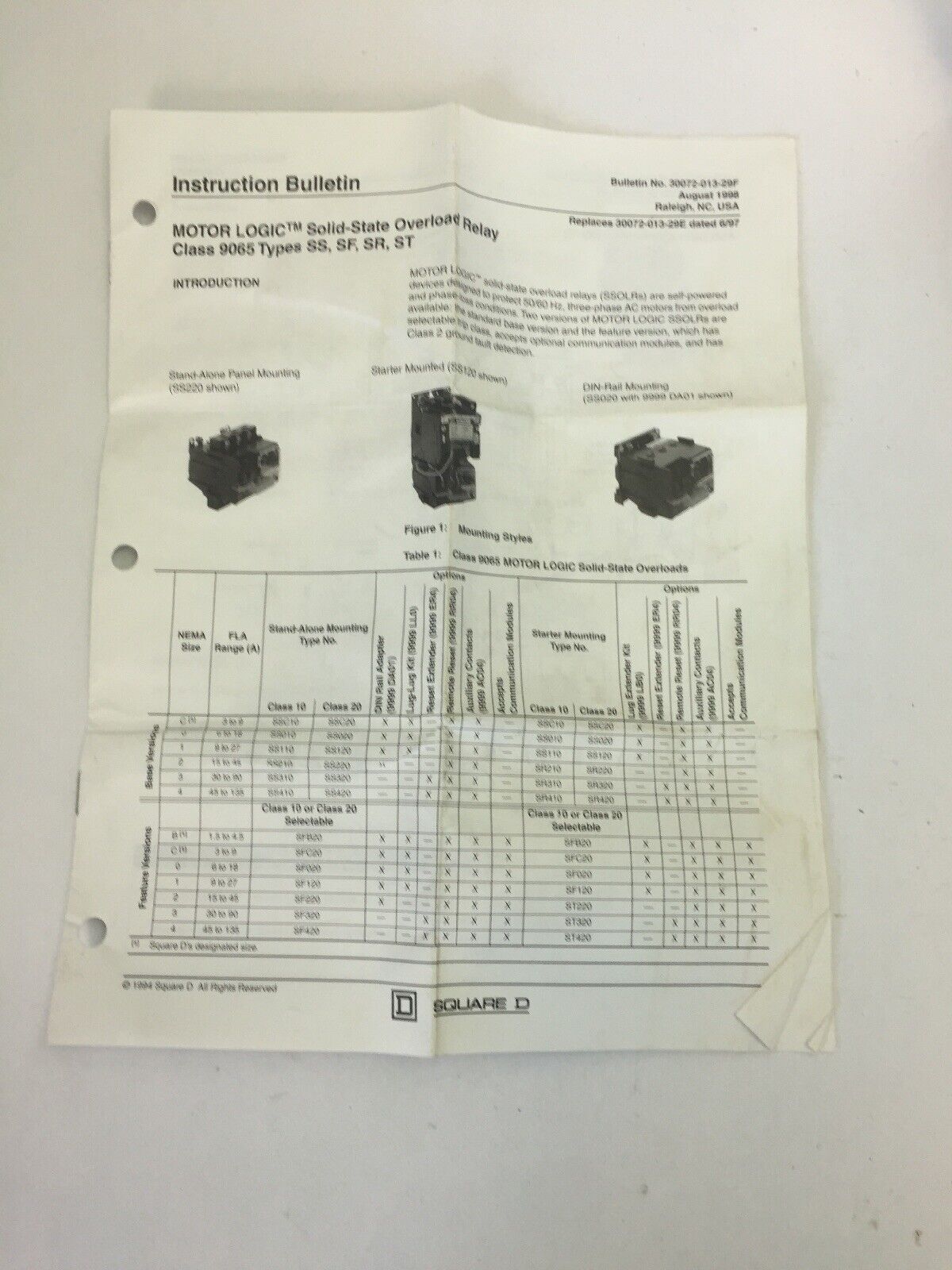 SQUARE D 8536SBG2V81CF4P1TX11 SIZE 0 NON-REVERSING STARTER 600VAC 5HP SER A