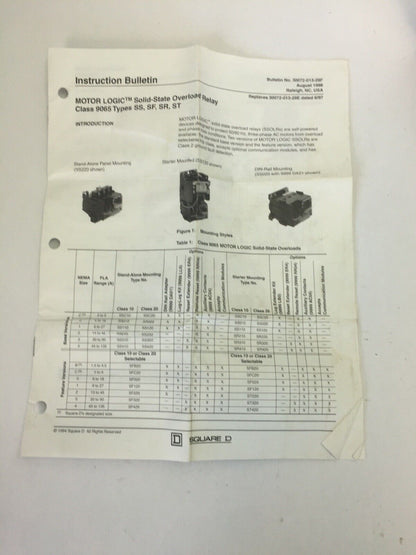 SQUARE D 8536SBG2V81CF4P1TX11 SIZE 0 NON-REVERSING STARTER 600VAC 5HP SER A