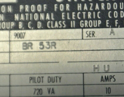 SQUARE D 9007 BR53R EXPLOSION-PROOF LIMIT SWITCH / NEW SURPLUS