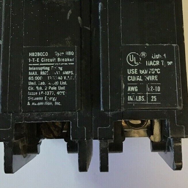 ITE HB2B020 CIRCUIT BREAKER 20AMP 2P 120/240V