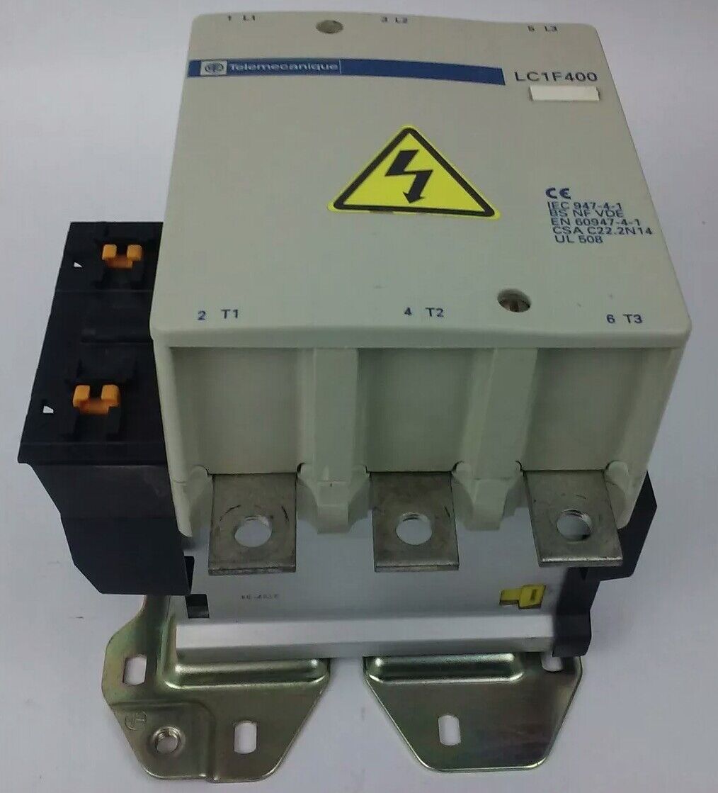 TELEMECANIQUE LC1F400 CONTACTOR, 3PH, 3P, 600V, 420A, 300HP,W/ LX9FJ910 24V COIL