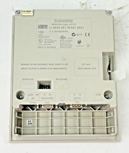 SIEMENS - 6AV6 641-0CA01-0AX1 - SIMATIC OPERATOR PANEL - 4.5-inch LC Display