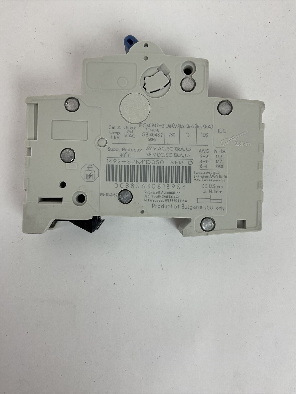 ALLEN BRADLEY 1492-SPM1D050 PROTECTOR 277VAC 48VDC SER D (LOT OF 2)