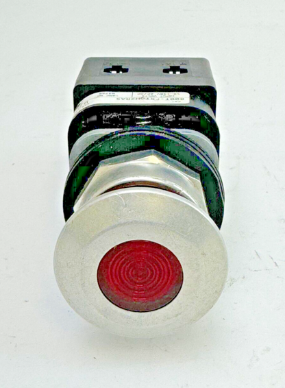 ALLEN-BRADLEY - 800T-FXTQH2RA5 SER. U - RED MUSHROOM PUSH/PULL BUTTON W/ BLOCK
