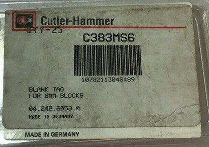 CUTLER HAMMER C383MS6 BLANK TAG 6MM BLOCKS ***LOTOF2***