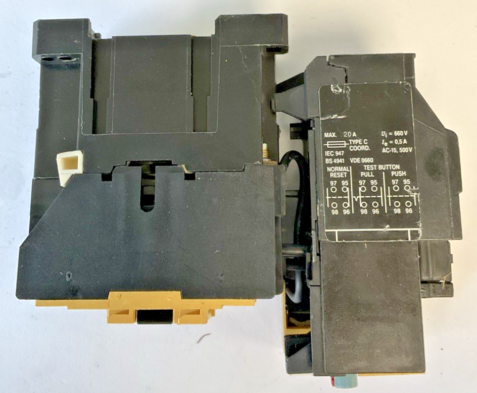 ALLEN BRADLEY 100-A09ND3 CONTACTOR SER B 600VAC 9A W/ 193-BSB 60 RELAY 4-6A